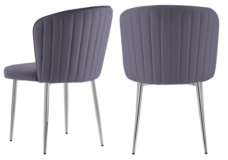 Chaise de salle à manger design en velours anthracite - Diva x4