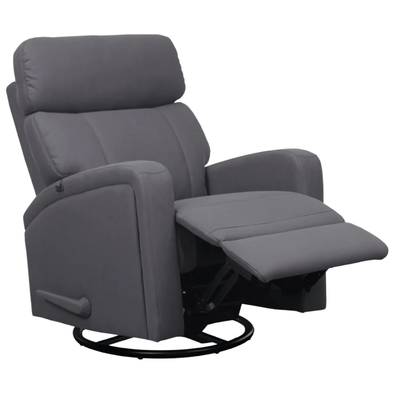 Fauteuil berçant, pivotant et inclinable en tissu gris - Bordeaux