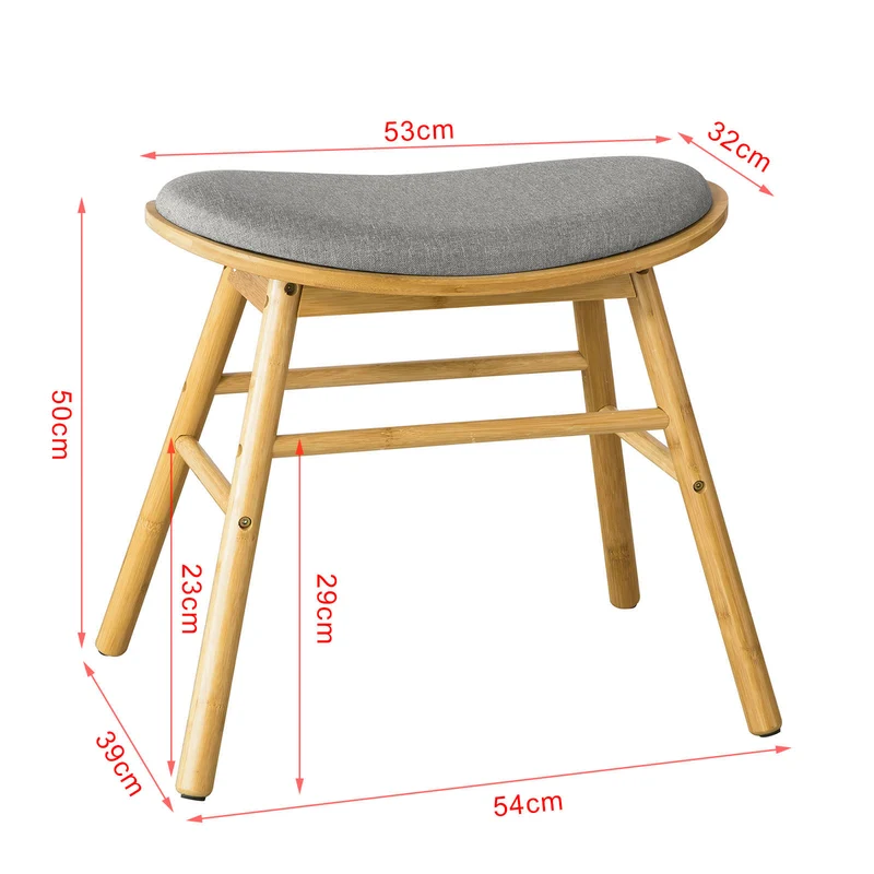 SoBuy FST56-DG Tabouret Pouf Rembourré Tabouret de Coiffeuse Tabouret de Maquillage