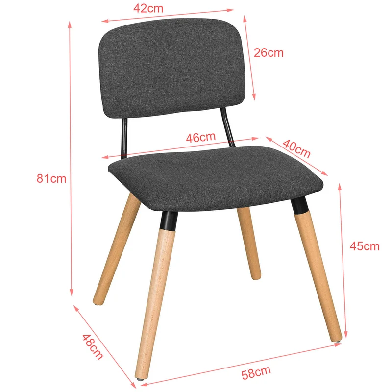 SoBuy FST54-DG Cuisine Chaise de Bureau à Manger avec Dossier de Siège Rembourré
