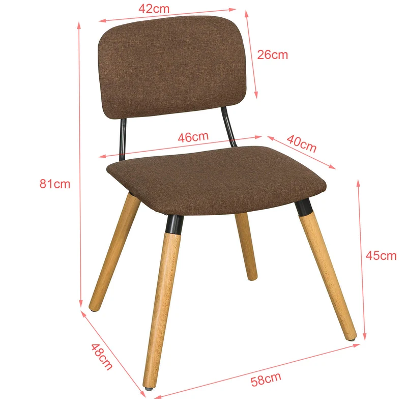 SoBuy FST54-BR Cuisine Chaise de Bureau à Manger avec Dossier de Siège Rembourré