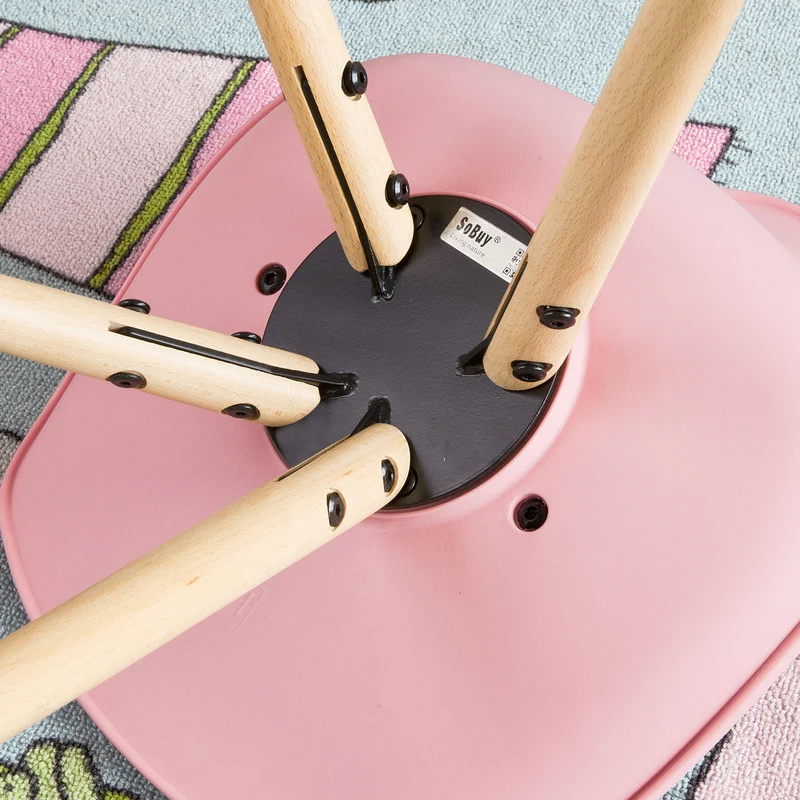 SoBuy FST46-P Chaise Enfant Fauteuil Confortable en Bouleau pour enfant avec assise rembourrée