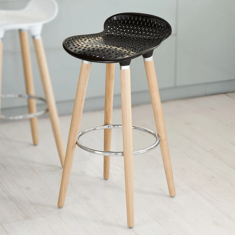 SoBuy FST35-SCH Tabouret de bar cuisine avec repose-pieds haute qualité