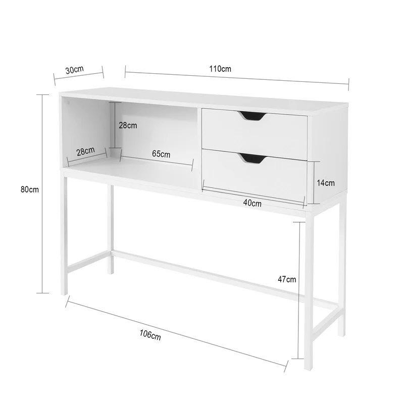 SoBuy FSB20-W able Console Table d'appoint Table d'Entrée Bureau Informatique pour Ordinateur