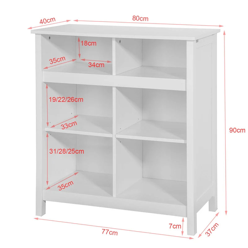 SoBuy FSB15-W Buffet Armoire Meuble de Rangement Étagères