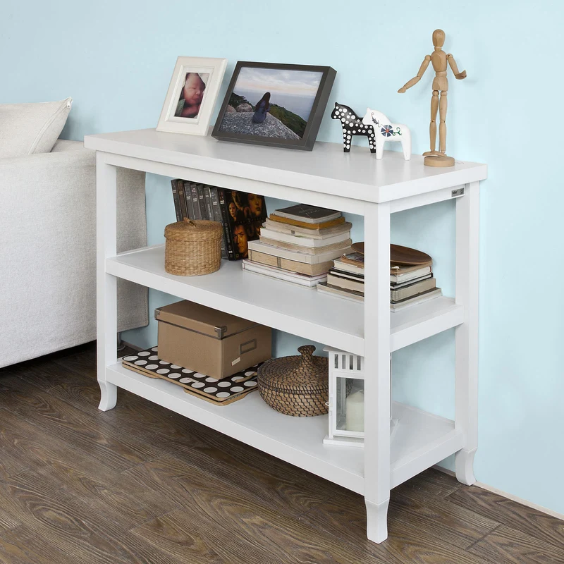 SoBuy FSB06-W Table Console table d’appoint 2 étagères, Blanc
