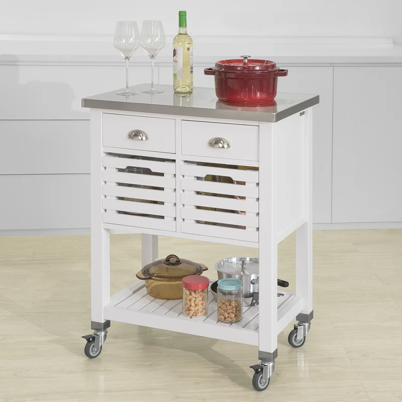 SoBuy FKW83-W Desserte à roulettes Armoire de Rangement Cuisine Desserte de Cuisine