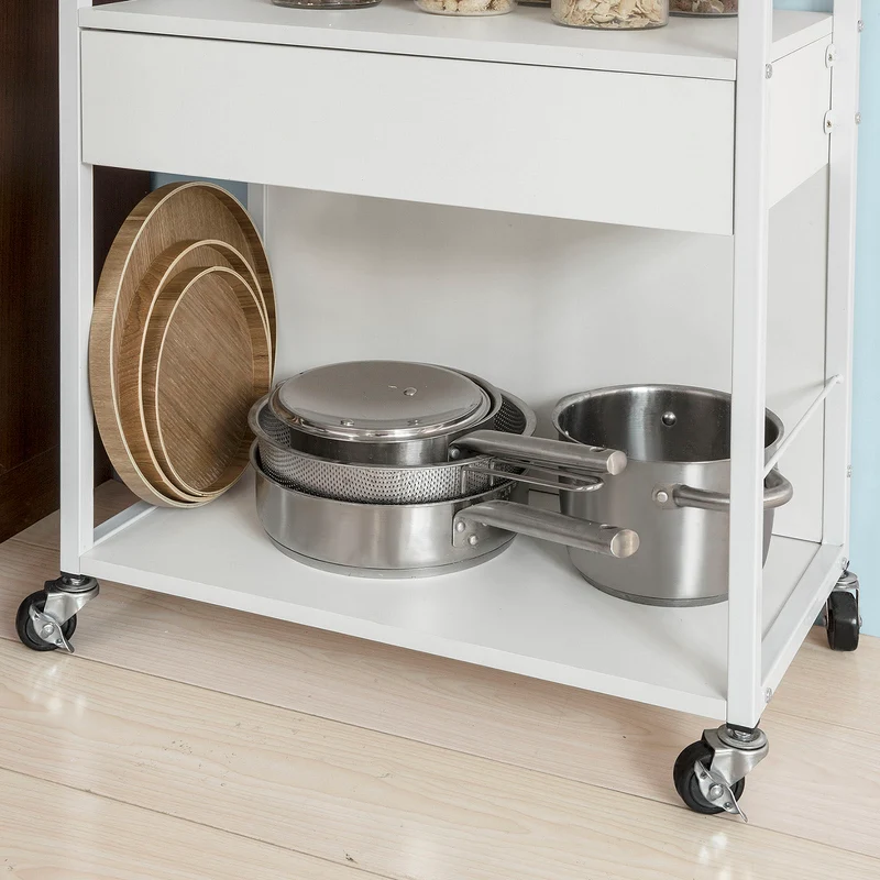 SoBuy FKW50-W Meuble de rangement Multi-usages Chariot de cuisine de service roulant