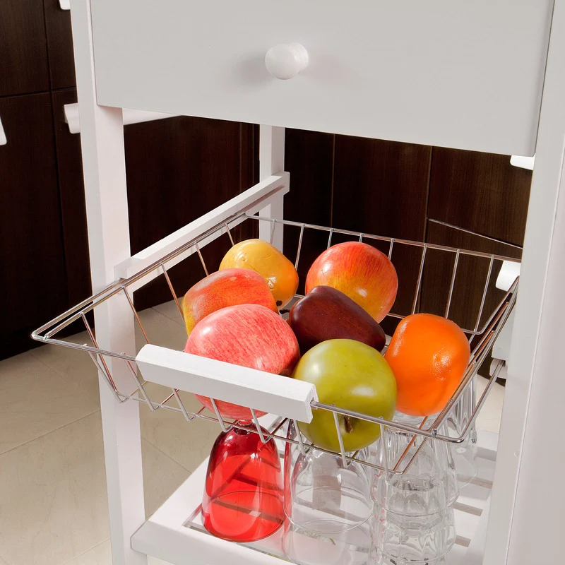 SoBuy FKW12-W Desserte à roulettes, Meuble rangement, Kitchen Trolley Chariot de Cuisine