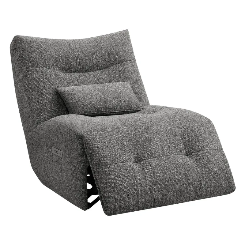 Fauteuil berçant, pivotant et motorisé en tissu avec massage chauffant et port USB intégré