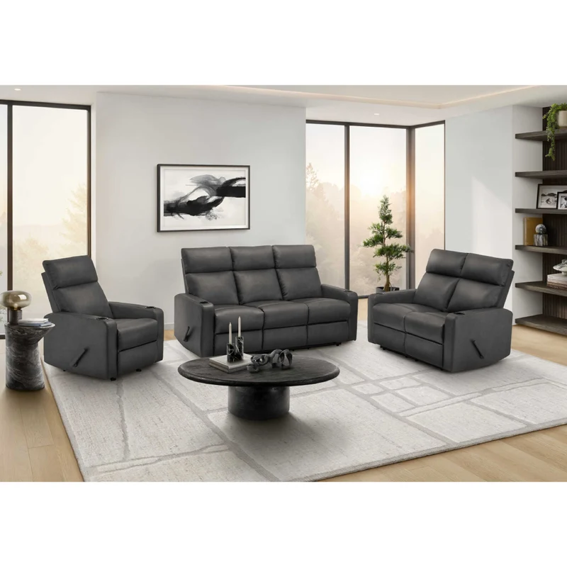 Causeuse inclinable en tissu ou aspect cuir