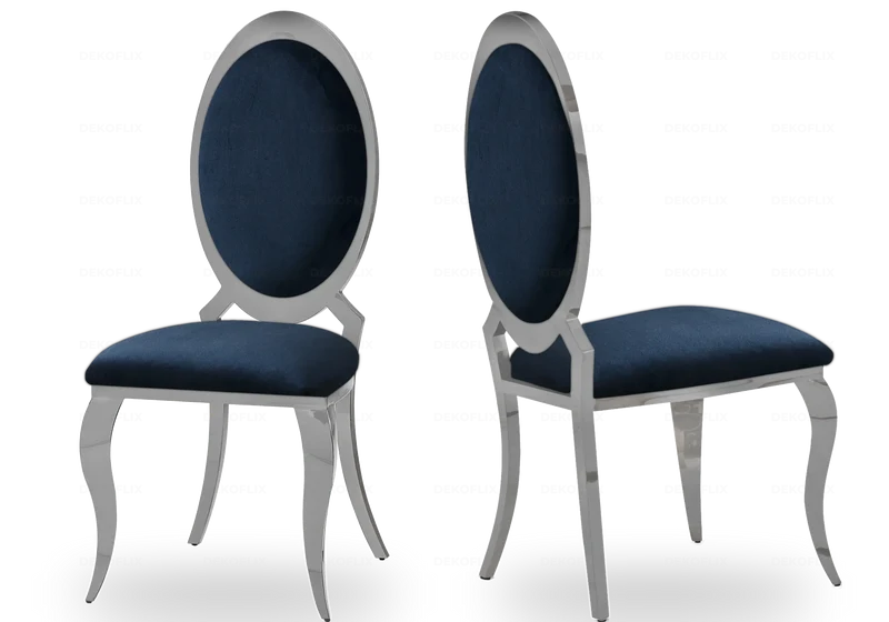 Table marbre noir et 4 chaises médaillon argent – Bobo