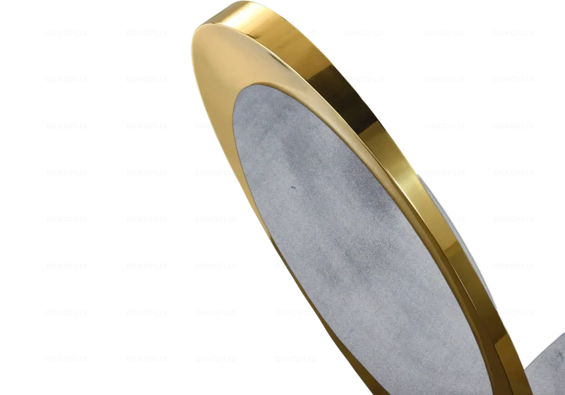 Table verre blanc et 4 chaises médaillon doré – Bobo