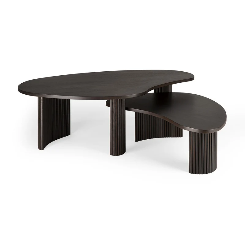 Table basse Ethnicraft - Mahogany Boomerang dark brown