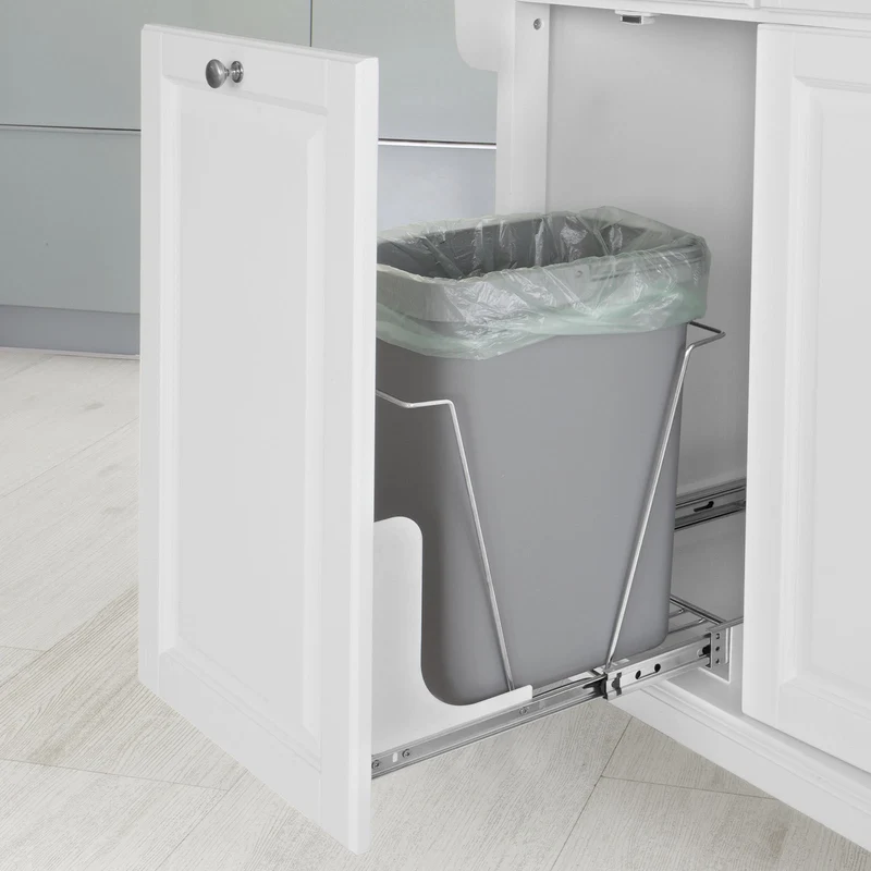 SoBuy FKW33-W Desserte de Cuisine à Roulettes XXL avec Plan de Travail INOX, 3 Tiroirs et Système de Tri des Déchets, Charge 50 kg – 133x48x95 cm, Blanc