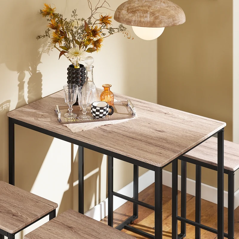 SoBuy OGT15-N Ensemble 1 Table de Bar Bistrot + 4 Tabourets de Bar