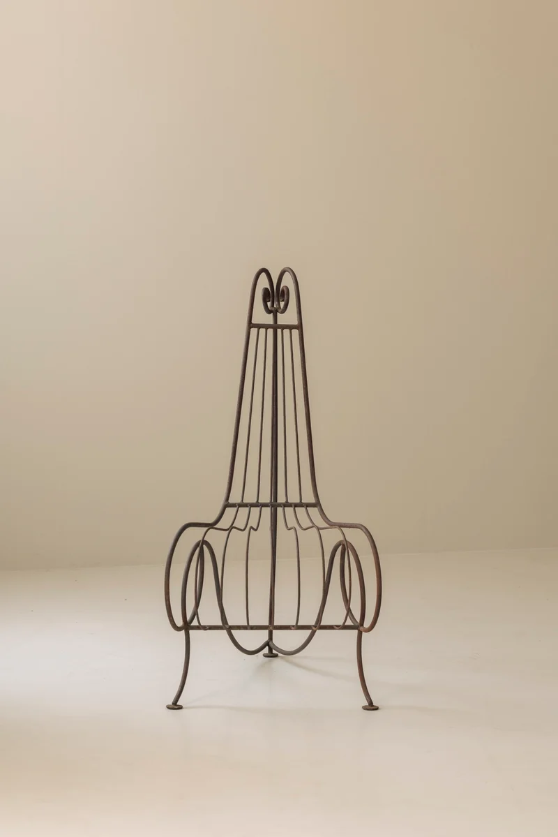 Wrought Iron Side Chair attributed André Dubreuil, France circa 1986