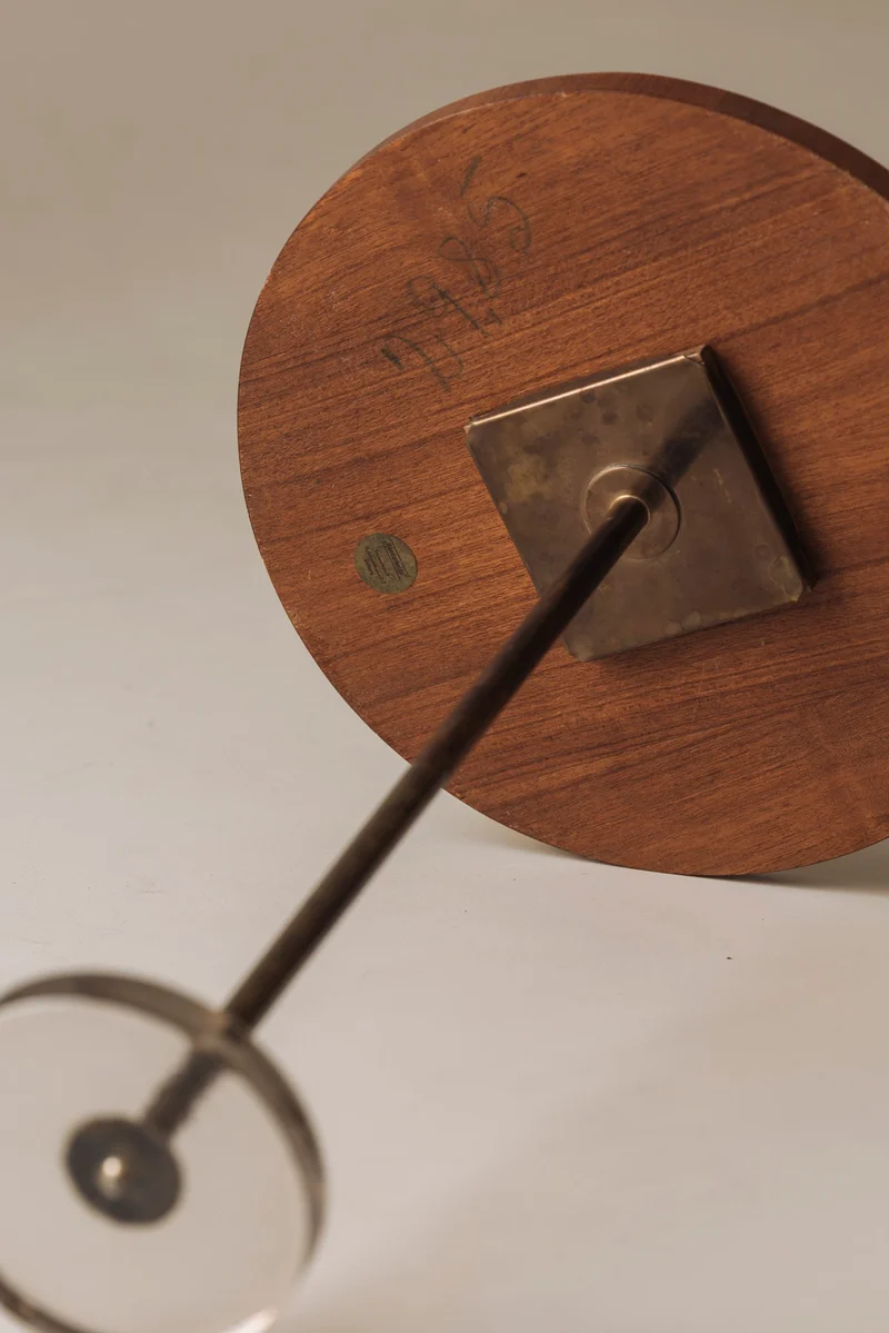 Exceptional Danish Side Table in Oak, Brass and Glass, Denmark 1960s