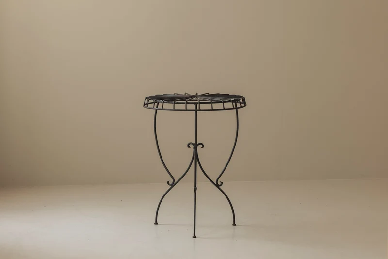 Wrought Iron Side Table attributed André Dubreuil, France 1986
