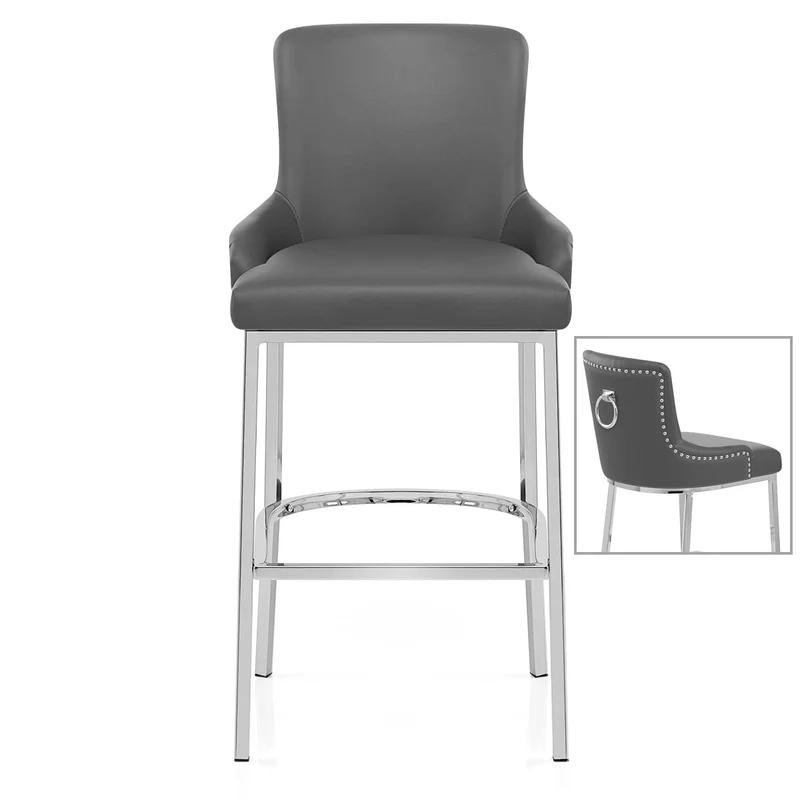 Chaise de Bar Faux Cuir - Bliss Gris