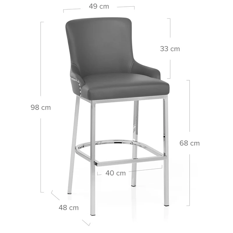 Chaise de Bar Faux Cuir - Bliss Gris