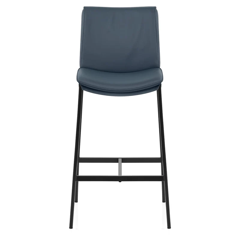 Tabouret Cuir Veritable - Addison Bleu