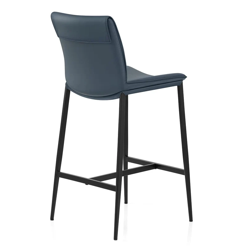 Tabouret Cuir Veritable - Addison Bleu