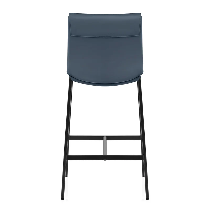 Tabouret Cuir Veritable - Addison Bleu