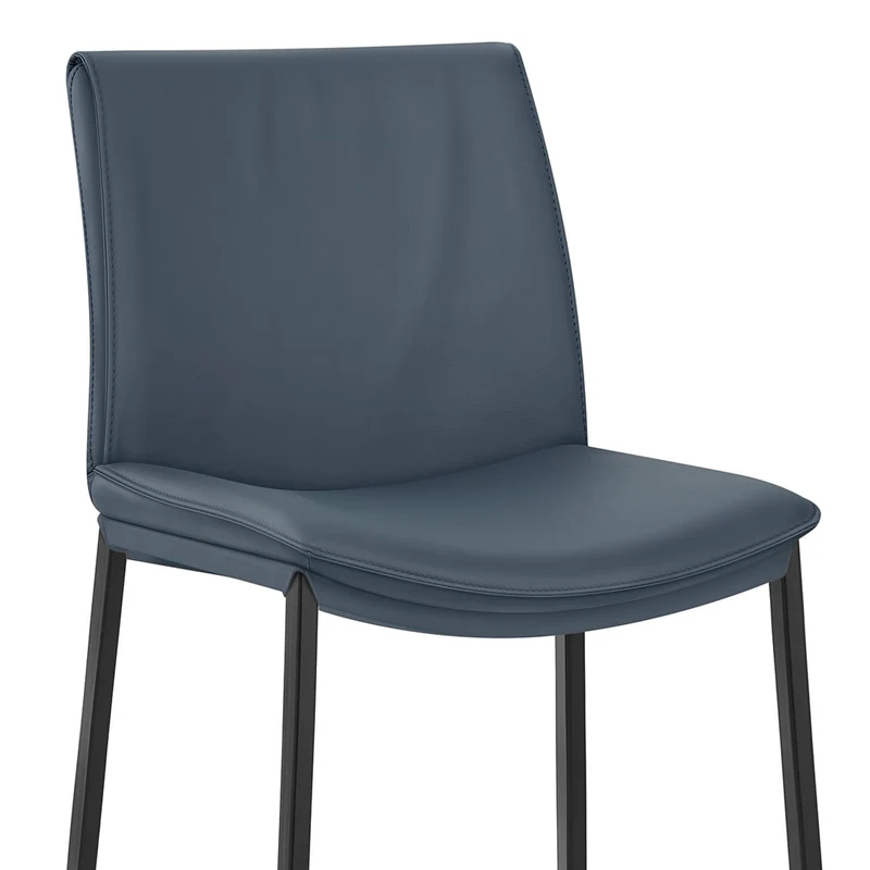 Tabouret Cuir Veritable - Addison Bleu
