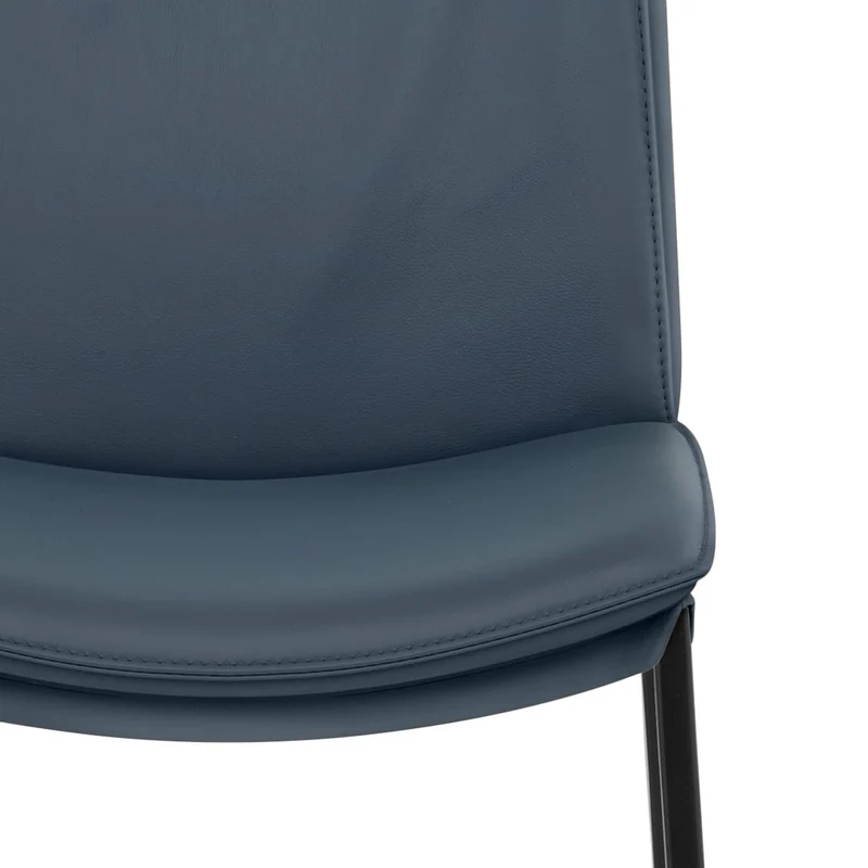 Tabouret Cuir Veritable - Addison Bleu