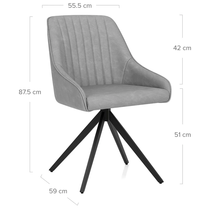Chaise Faux Cuir - Amelia Gris