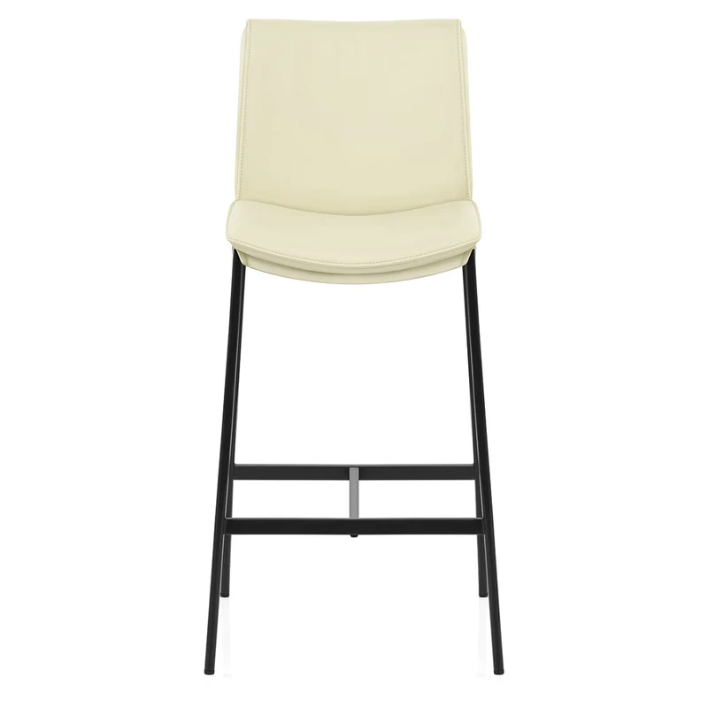 Tabouret Cuir Veritable - Addison Crème