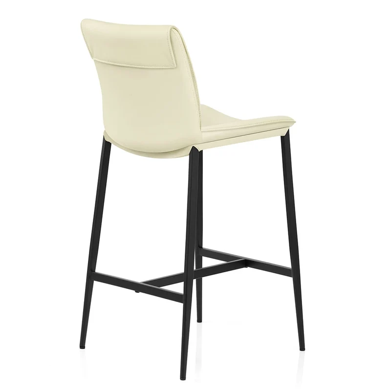 Tabouret Cuir Veritable - Addison Crème