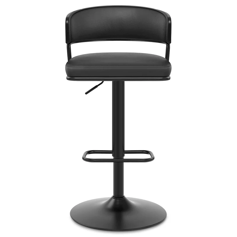 Tabouret Cuir Véritable - Alexa Noir