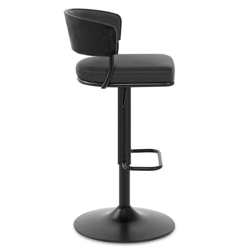 Tabouret Cuir Véritable - Alexa Noir
