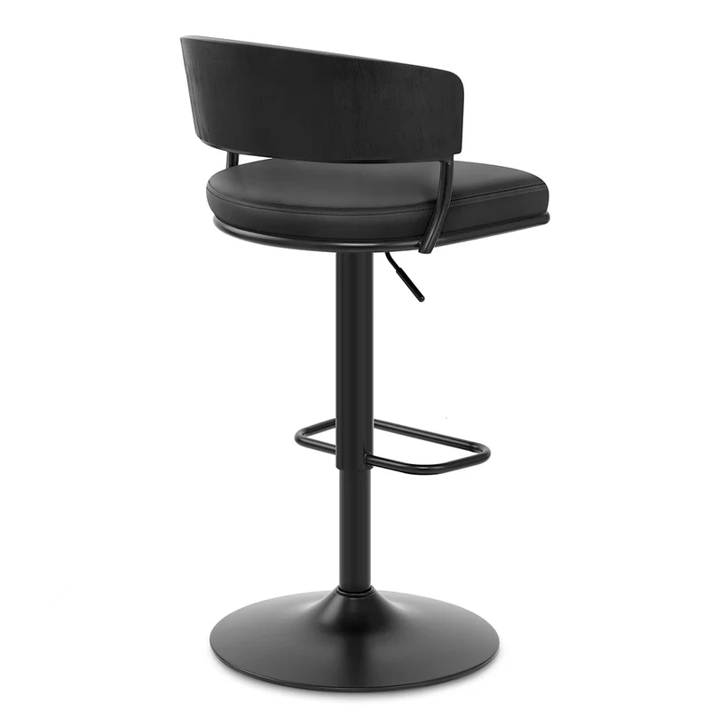 Tabouret Cuir Véritable - Alexa Noir