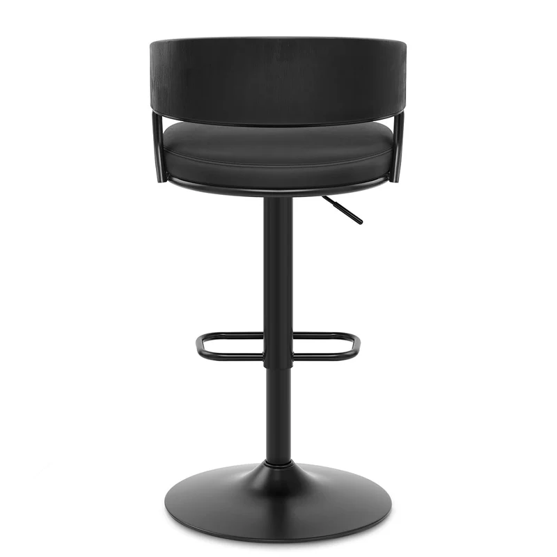 Tabouret Cuir Véritable - Alexa Noir