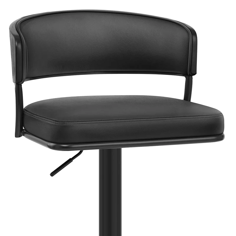 Tabouret Cuir Véritable - Alexa Noir