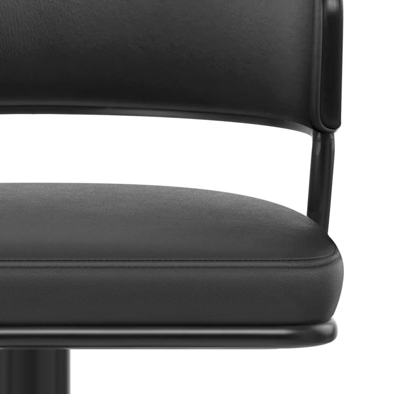 Tabouret Cuir Véritable - Alexa Noir