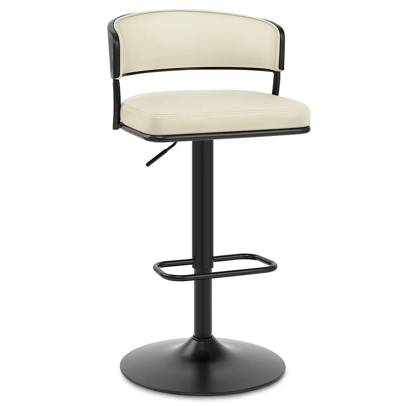 Tabouret Cuir Véritable - Alexa Crème