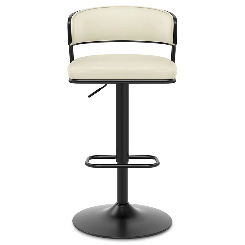 Tabouret Cuir Véritable - Alexa Crème