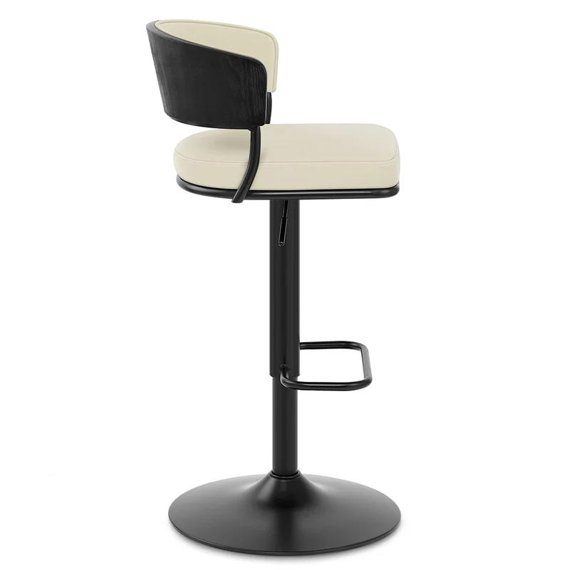Tabouret Cuir Véritable - Alexa Crème