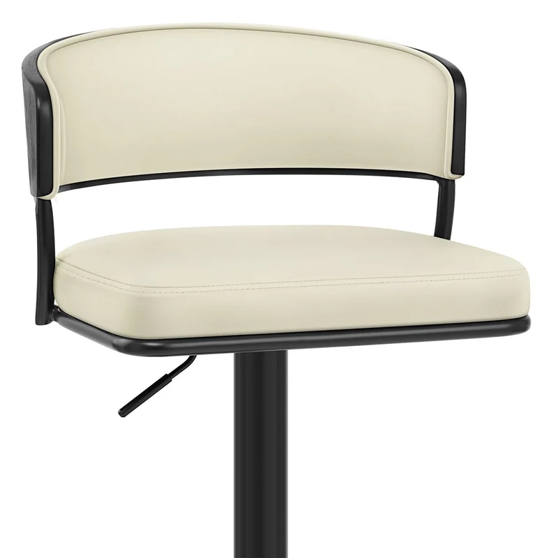 Tabouret Cuir Véritable - Alexa Crème