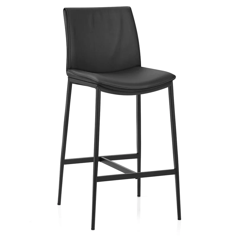 Tabouret Cuir Veritable - Addison Noir