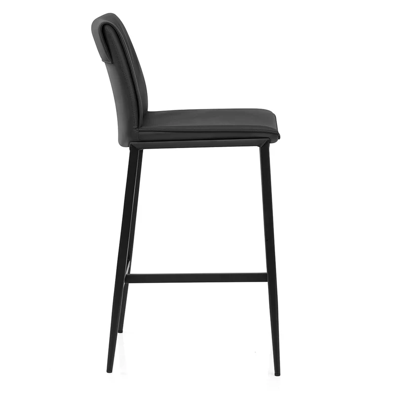 Tabouret Cuir Veritable - Addison Noir