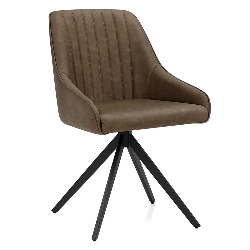 Chaise Faux Cuir - Amelia Marron