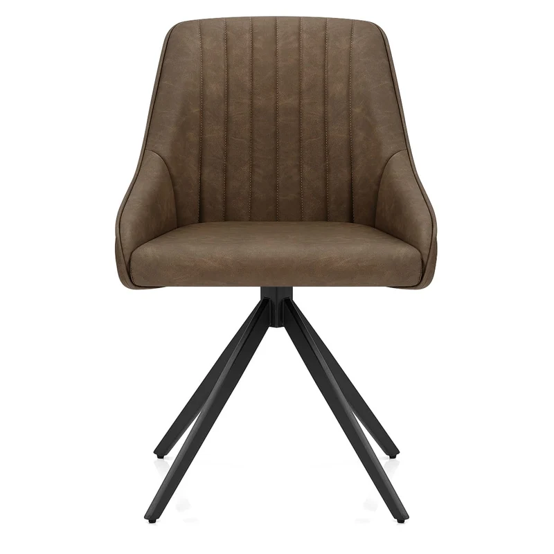 Chaise Faux Cuir - Amelia Marron