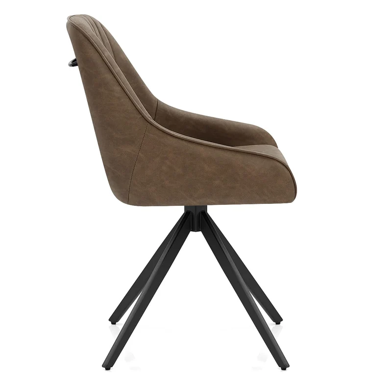 Chaise Faux Cuir - Amelia Marron