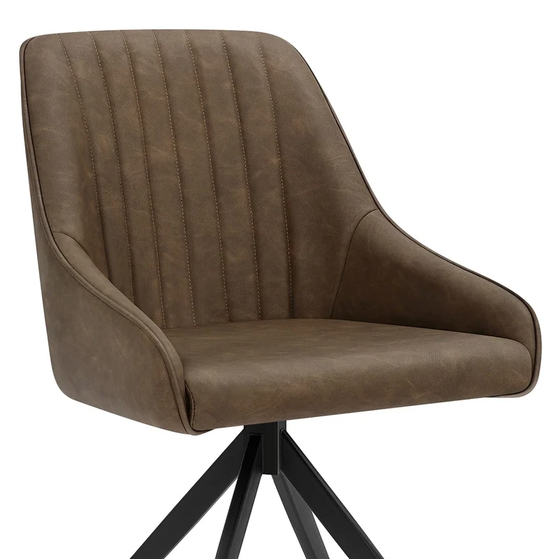 Chaise Faux Cuir - Amelia Marron