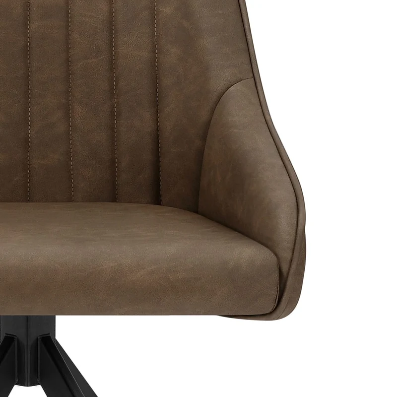 Chaise Faux Cuir - Amelia Marron